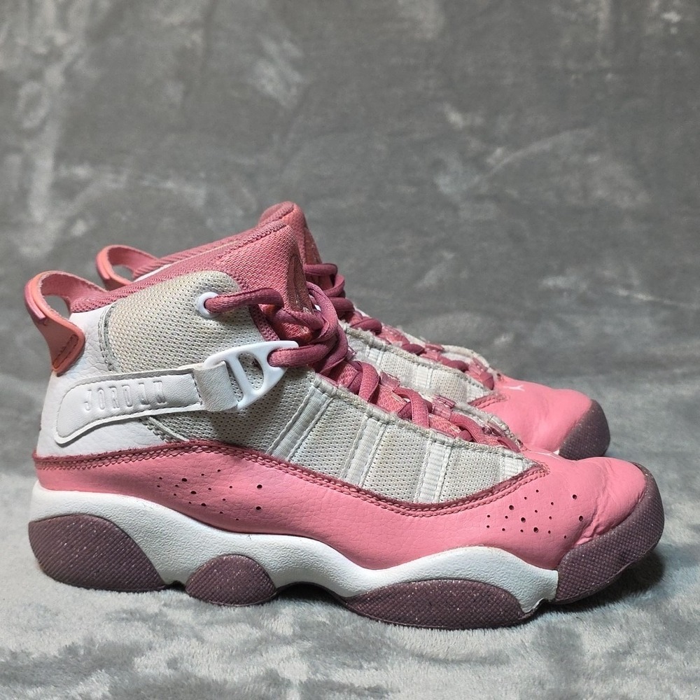 Grade School Air Jordan 6 RINGS US 1Y Coral Chalk‎ 323419-616